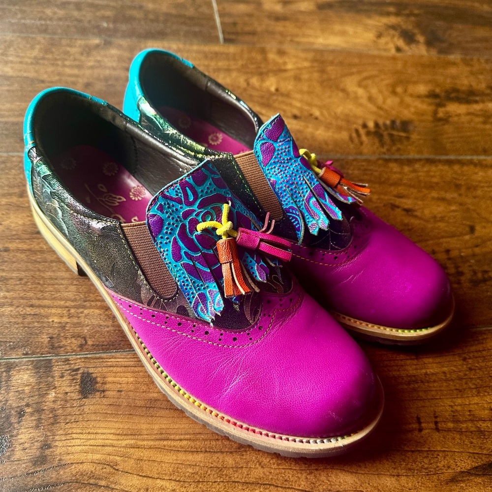 Soffia Purple Tassel Detailed Brogues Oxford Shoes